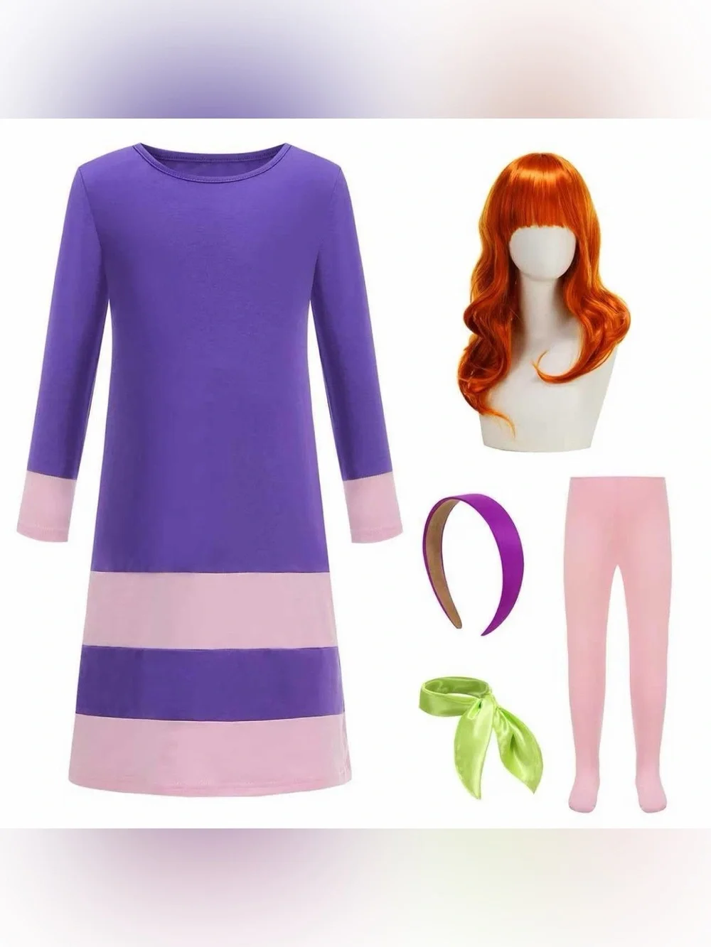 NWT Girls Daphne Halloween Costume Dress Purple Size 140 (7-8)